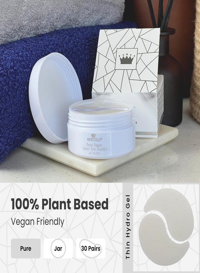 REVITALE Pure Vegan Under Eye Patches, Helps Reduce Puffy Eyes & Dark Circles, Revitalise Dull Eye Masks - Nourishes, Renews, Soothes (Jar - 30 Pair) - Image 5